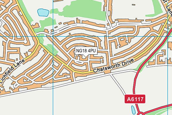 NG18 4PU map - OS VectorMap District (Ordnance Survey)