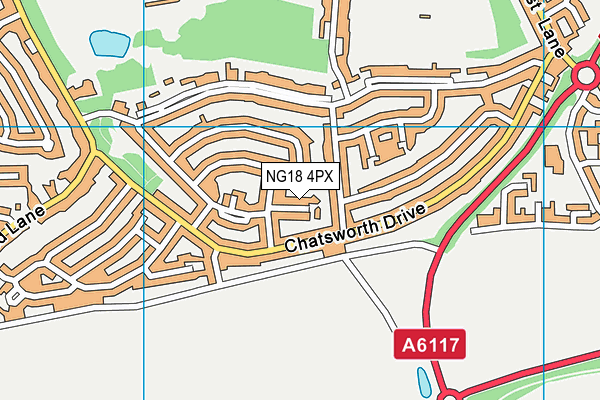 NG18 4PX map - OS VectorMap District (Ordnance Survey)