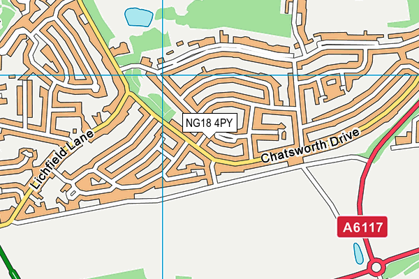 NG18 4PY map - OS VectorMap District (Ordnance Survey)