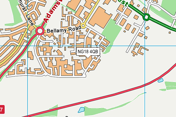 NG18 4QB map - OS VectorMap District (Ordnance Survey)