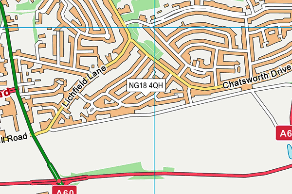 NG18 4QH map - OS VectorMap District (Ordnance Survey)