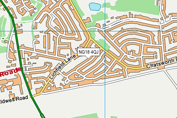 NG18 4QJ map - OS VectorMap District (Ordnance Survey)