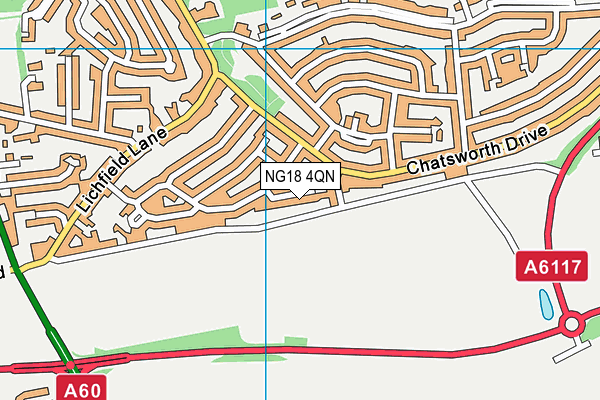 NG18 4QN map - OS VectorMap District (Ordnance Survey)