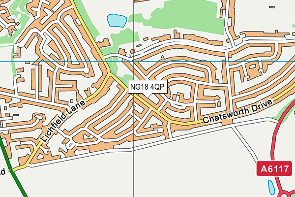 NG18 4QP map - OS VectorMap District (Ordnance Survey)
