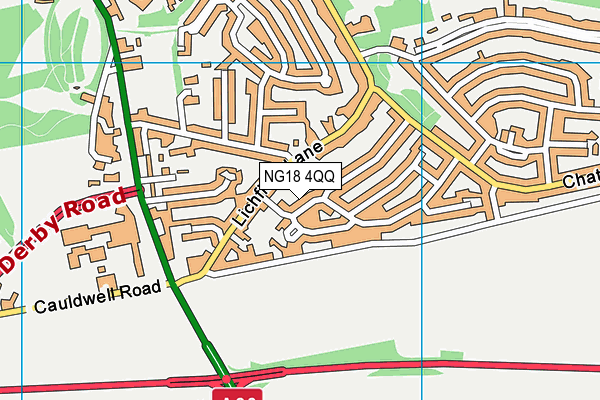 NG18 4QQ map - OS VectorMap District (Ordnance Survey)