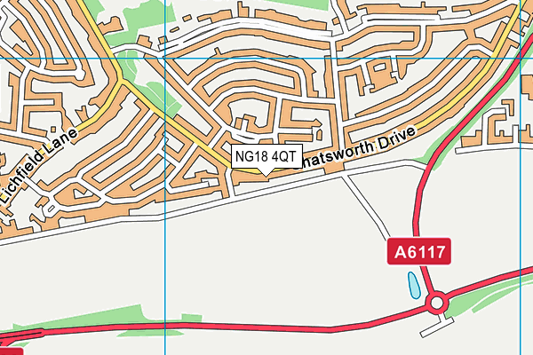 NG18 4QT map - OS VectorMap District (Ordnance Survey)