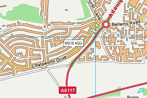 NG18 4QU map - OS VectorMap District (Ordnance Survey)