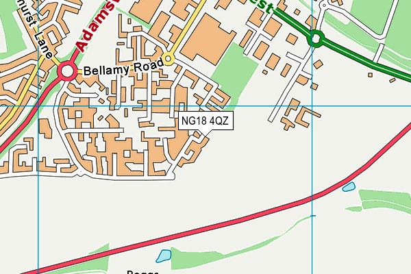 NG18 4QZ map - OS VectorMap District (Ordnance Survey)