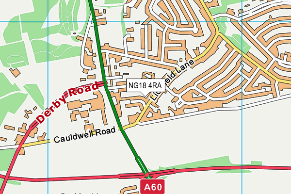 NG18 4RA map - OS VectorMap District (Ordnance Survey)