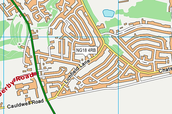 NG18 4RB map - OS VectorMap District (Ordnance Survey)