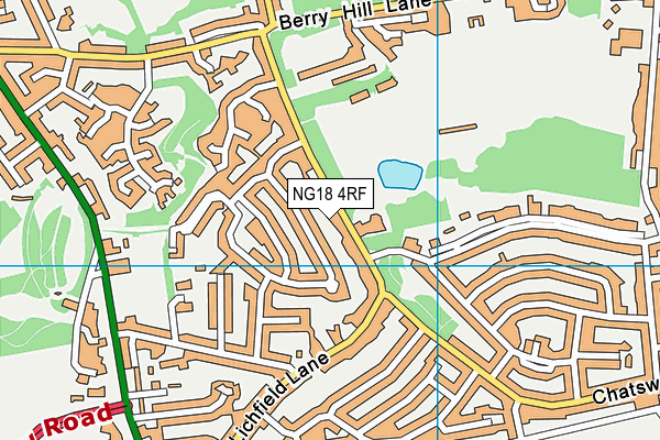 NG18 4RF map - OS VectorMap District (Ordnance Survey)