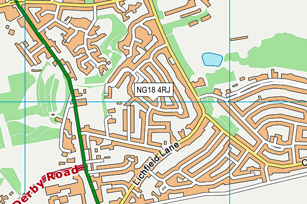 NG18 4RJ map - OS VectorMap District (Ordnance Survey)