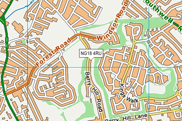 NG18 4RU map - OS VectorMap District (Ordnance Survey)