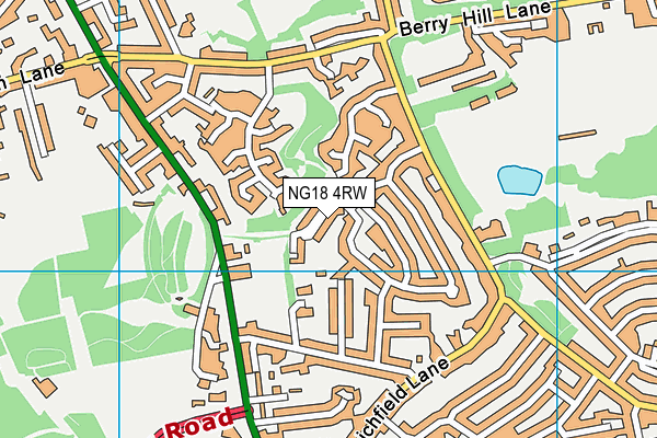 NG18 4RW map - OS VectorMap District (Ordnance Survey)