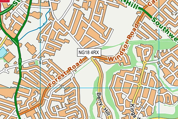 NG18 4RX map - OS VectorMap District (Ordnance Survey)