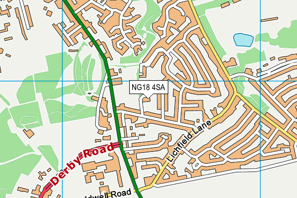 NG18 4SA map - OS VectorMap District (Ordnance Survey)