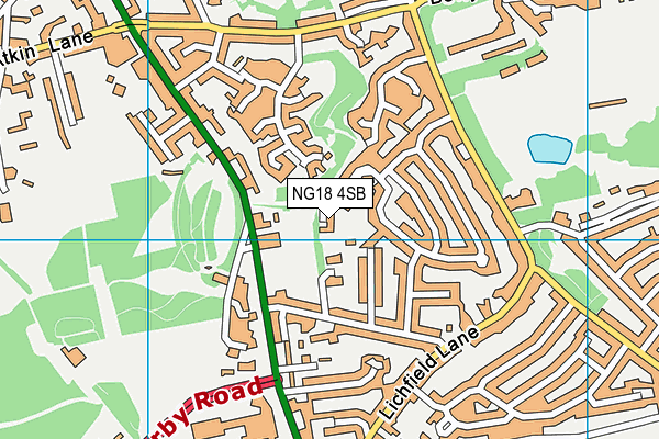 NG18 4SB map - OS VectorMap District (Ordnance Survey)