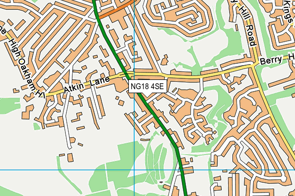 NG18 4SE map - OS VectorMap District (Ordnance Survey)