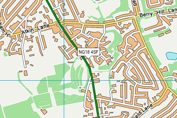 NG18 4SF map - OS VectorMap District (Ordnance Survey)