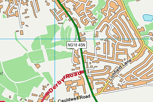 NG18 4SN map - OS VectorMap District (Ordnance Survey)