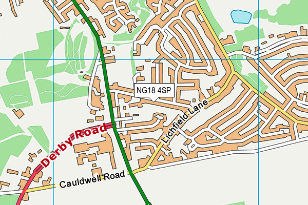 NG18 4SP map - OS VectorMap District (Ordnance Survey)