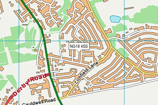 NG18 4SS map - OS VectorMap District (Ordnance Survey)