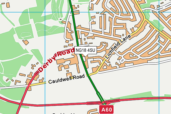 NG18 4SU map - OS VectorMap District (Ordnance Survey)