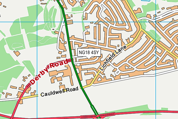 NG18 4SY map - OS VectorMap District (Ordnance Survey)