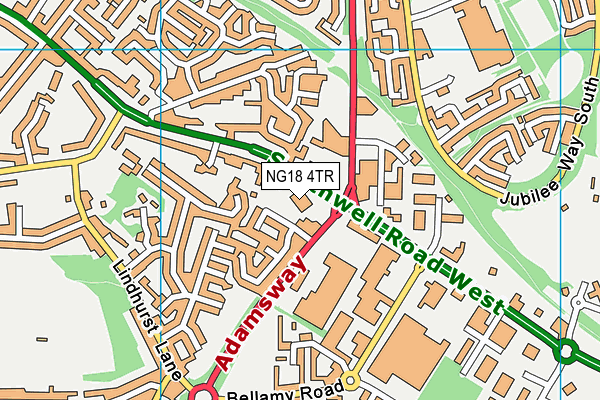 NG18 4TR map - OS VectorMap District (Ordnance Survey)