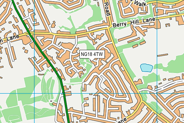 NG18 4TW map - OS VectorMap District (Ordnance Survey)