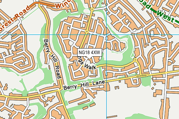 NG18 4XW map - OS VectorMap District (Ordnance Survey)