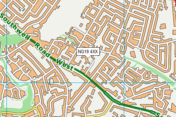 NG18 4XX map - OS VectorMap District (Ordnance Survey)