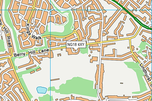 NG18 4XY map - OS VectorMap District (Ordnance Survey)