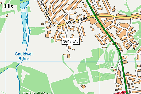 NG18 5AL map - OS VectorMap District (Ordnance Survey)