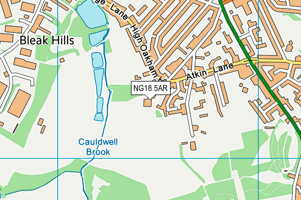 NG18 5AR map - OS VectorMap District (Ordnance Survey)