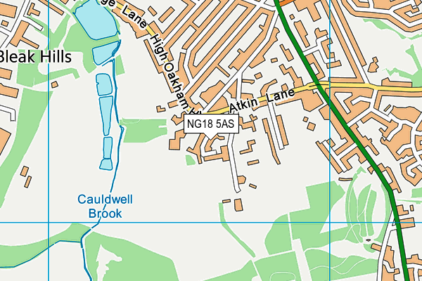 NG18 5AS map - OS VectorMap District (Ordnance Survey)