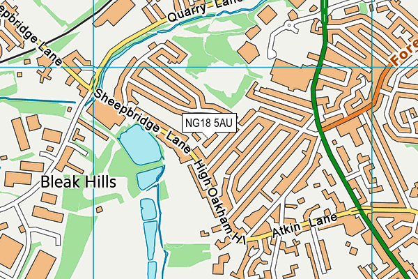 NG18 5AU map - OS VectorMap District (Ordnance Survey)