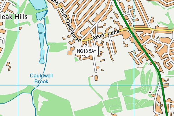 NG18 5AY map - OS VectorMap District (Ordnance Survey)