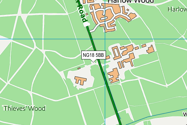 NG18 5BB map - OS VectorMap District (Ordnance Survey)