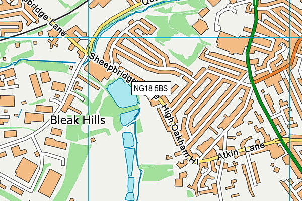 NG18 5BS map - OS VectorMap District (Ordnance Survey)