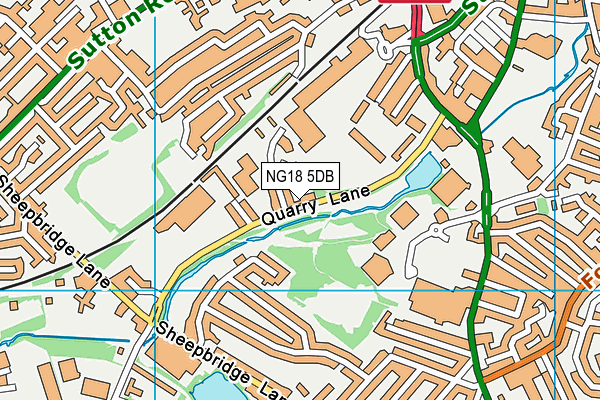 NG18 5DB map - OS VectorMap District (Ordnance Survey)