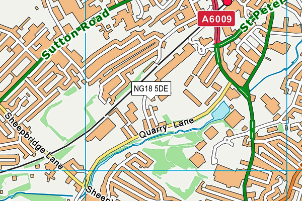 NG18 5DE map - OS VectorMap District (Ordnance Survey)