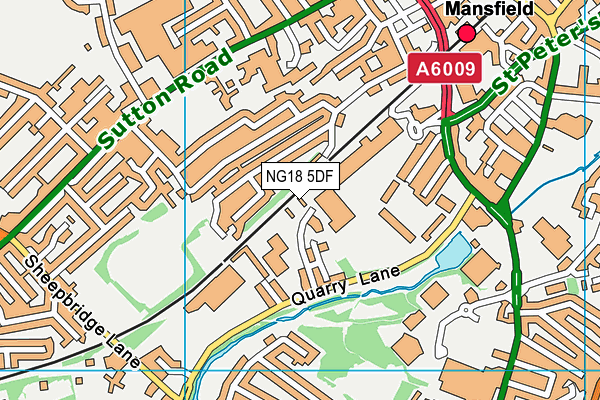 NG18 5DF map - OS VectorMap District (Ordnance Survey)