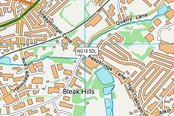 NG18 5DL map - OS VectorMap District (Ordnance Survey)