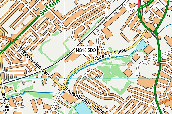 NG18 5DQ map - OS VectorMap District (Ordnance Survey)