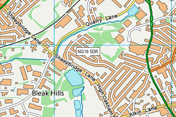 NG18 5DR map - OS VectorMap District (Ordnance Survey)