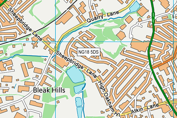 NG18 5DS map - OS VectorMap District (Ordnance Survey)