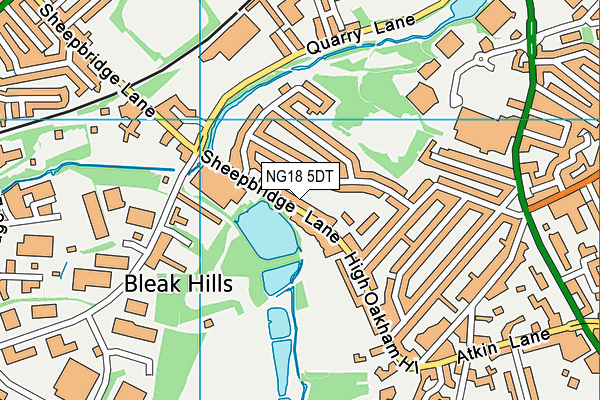 NG18 5DT map - OS VectorMap District (Ordnance Survey)