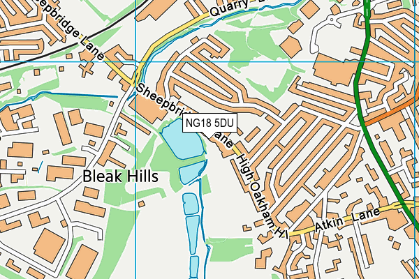 NG18 5DU map - OS VectorMap District (Ordnance Survey)