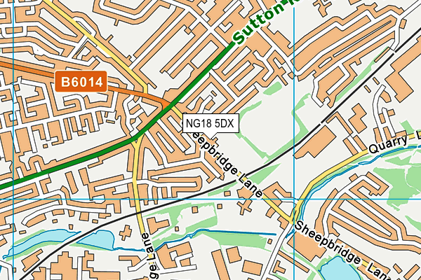 NG18 5DX map - OS VectorMap District (Ordnance Survey)